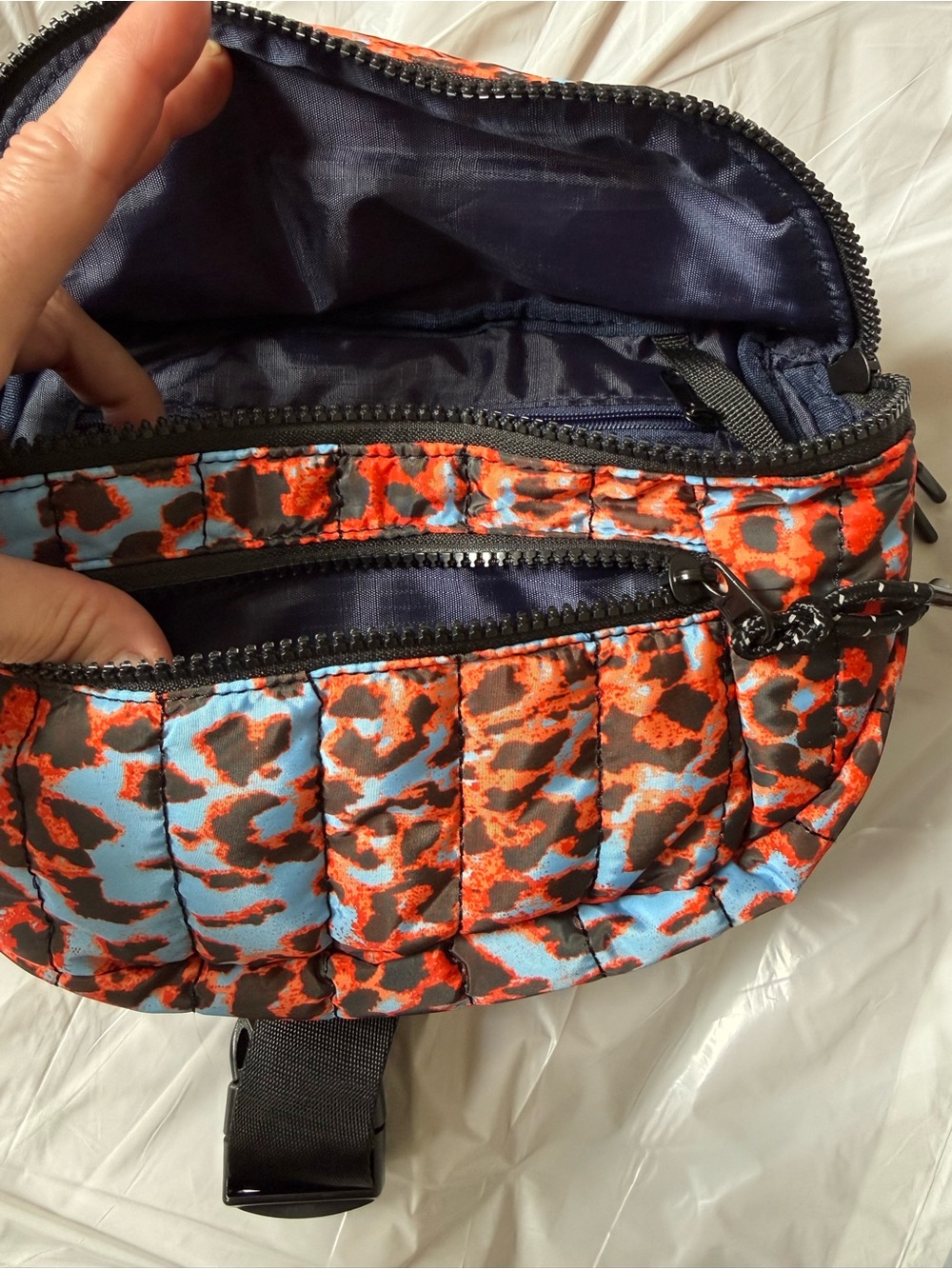 NEW! Free People Movement animal print quilted sling belt bag; sci fi leopard - Picture 5 of 16